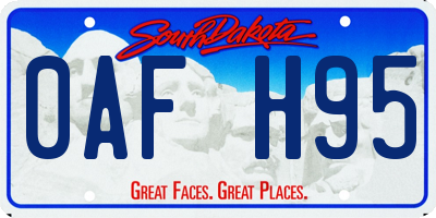 SD license plate 0AFH95