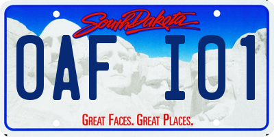 SD license plate 0AFI01