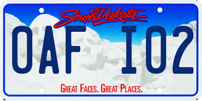 SD license plate 0AFI02