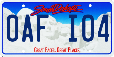 SD license plate 0AFI04