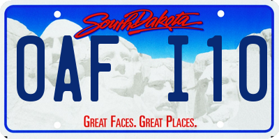 SD license plate 0AFI10