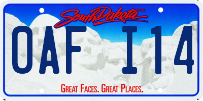 SD license plate 0AFI14