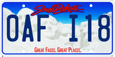 SD license plate 0AFI18