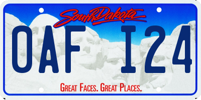 SD license plate 0AFI24