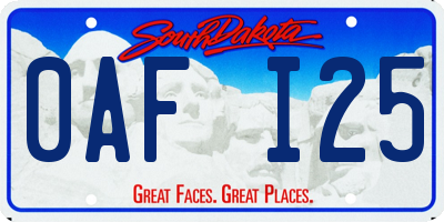 SD license plate 0AFI25