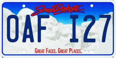 SD license plate 0AFI27