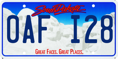 SD license plate 0AFI28