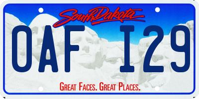 SD license plate 0AFI29