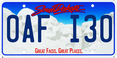 SD license plate 0AFI30