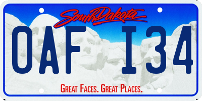 SD license plate 0AFI34