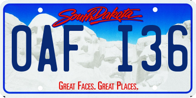 SD license plate 0AFI36