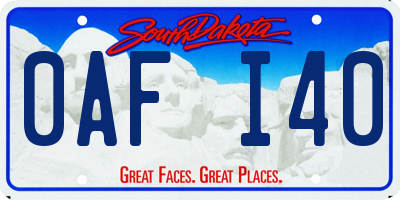 SD license plate 0AFI40