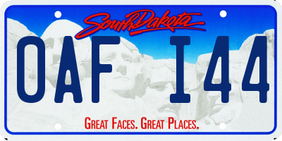 SD license plate 0AFI44