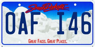 SD license plate 0AFI46