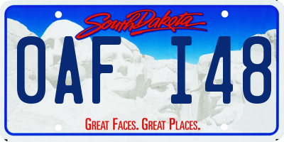 SD license plate 0AFI48