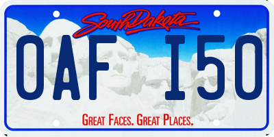 SD license plate 0AFI50