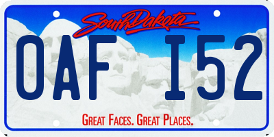 SD license plate 0AFI52