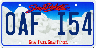 SD license plate 0AFI54