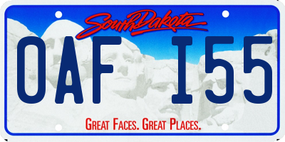 SD license plate 0AFI55