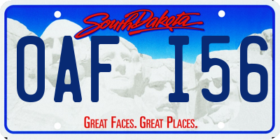 SD license plate 0AFI56