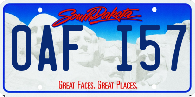 SD license plate 0AFI57