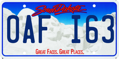 SD license plate 0AFI63