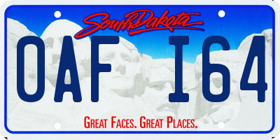 SD license plate 0AFI64