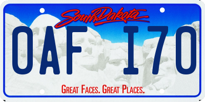 SD license plate 0AFI70