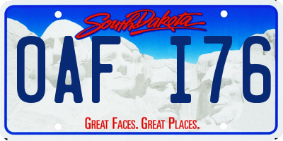 SD license plate 0AFI76