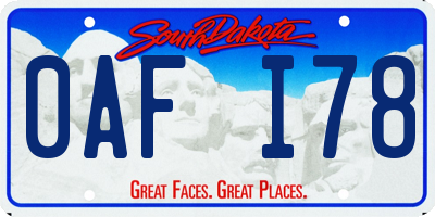 SD license plate 0AFI78