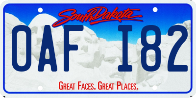 SD license plate 0AFI82