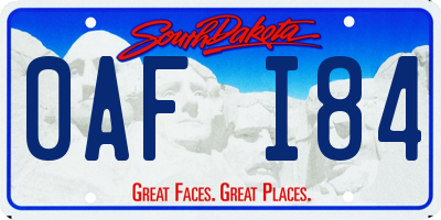 SD license plate 0AFI84