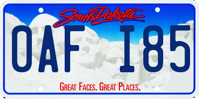 SD license plate 0AFI85