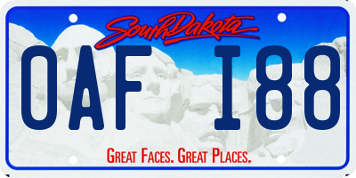 SD license plate 0AFI88