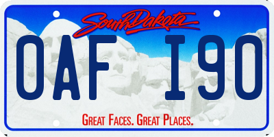 SD license plate 0AFI90