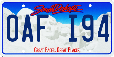 SD license plate 0AFI94