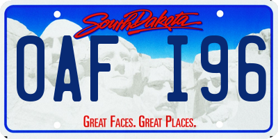 SD license plate 0AFI96