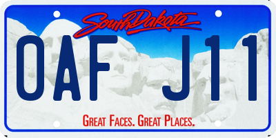 SD license plate 0AFJ11