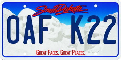 SD license plate 0AFK22