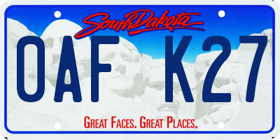 SD license plate 0AFK27