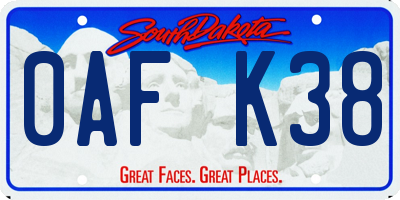 SD license plate 0AFK38