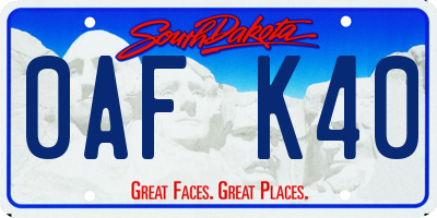 SD license plate 0AFK40