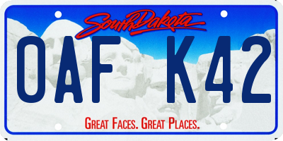 SD license plate 0AFK42