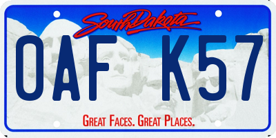 SD license plate 0AFK57