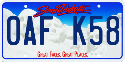 SD license plate 0AFK58