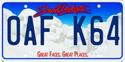 SD license plate 0AFK64