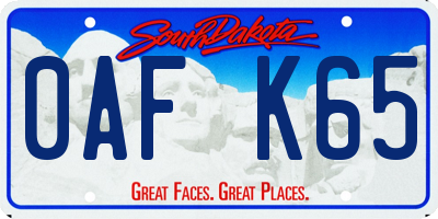 SD license plate 0AFK65