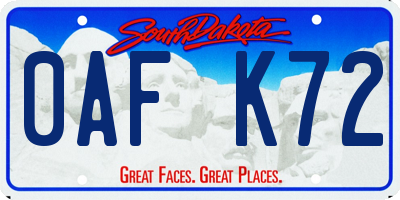 SD license plate 0AFK72