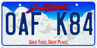 SD license plate 0AFK84