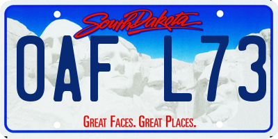 SD license plate 0AFL73